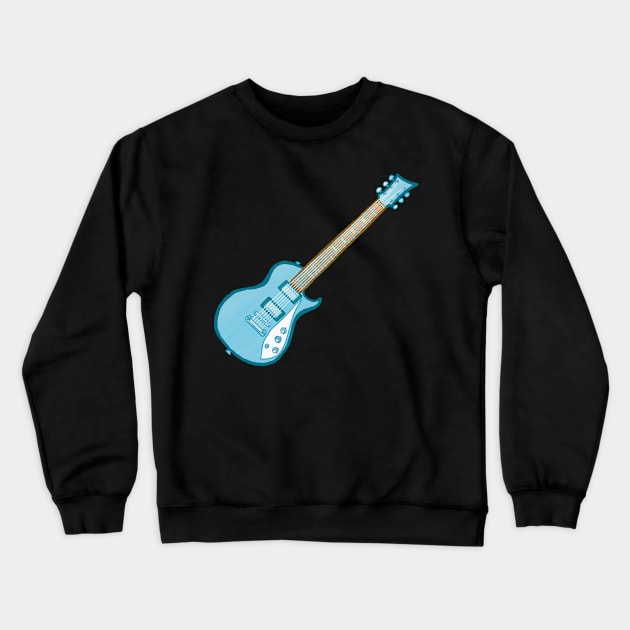 Blue electric guitar Crewneck Sweatshirt by ElectronicCloud